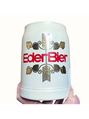 Vintage Eder Bier  0.5L Ceramic Beer Stein Mug Made In West Germany